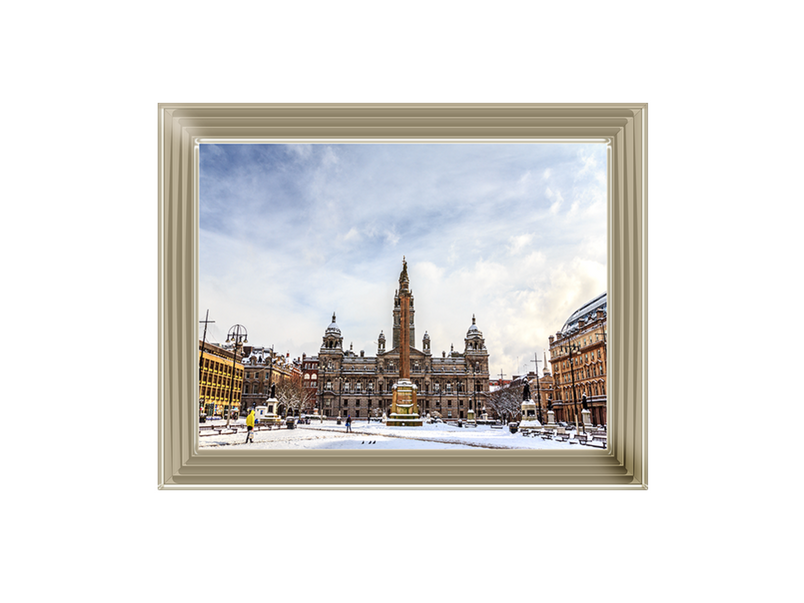 George Square covered by snow, Glasgow