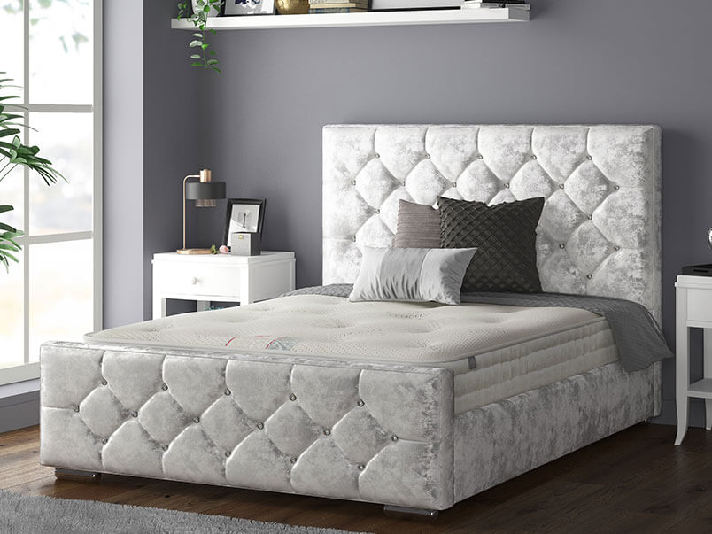 Silver chesterfield deals bed