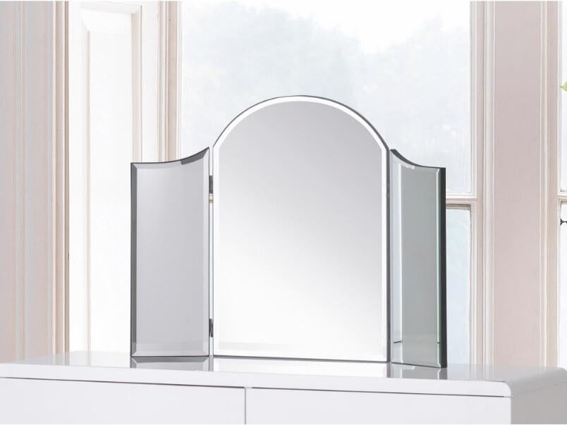 Bevelled triple dressing on sale table mirror